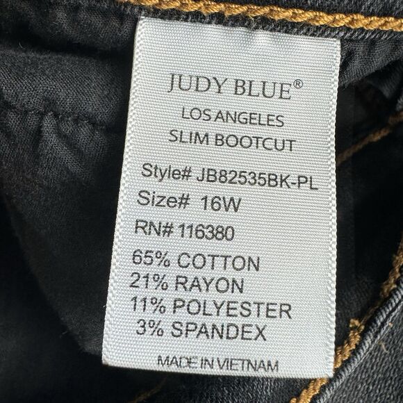 Judy Blue Womens Ashland High Rise Slim Bootcut Denim Jeans Black Wash Size 16W - Picture 11 of 15